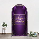Lofaris Royal Purple Curtain Happy Birthday Arch Backdrop